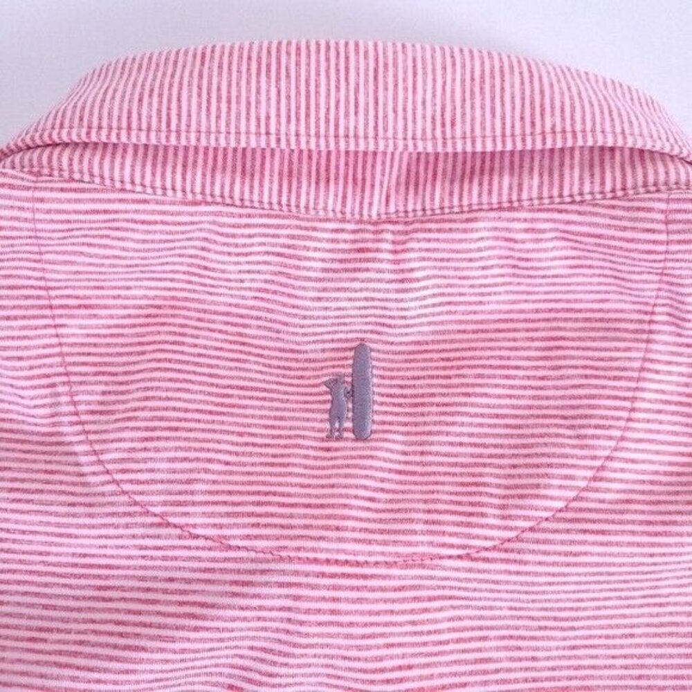 Johnnie-O Pink Stripe Performance Golf Polo Shirt XL - Picture 9 of 9
